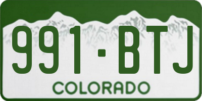 CO license plate 991BTJ