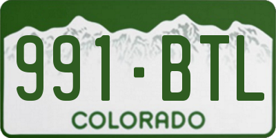CO license plate 991BTL