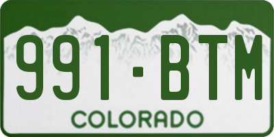 CO license plate 991BTM