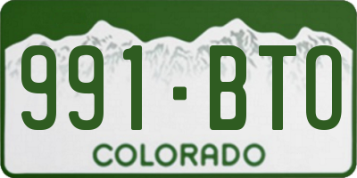 CO license plate 991BTO