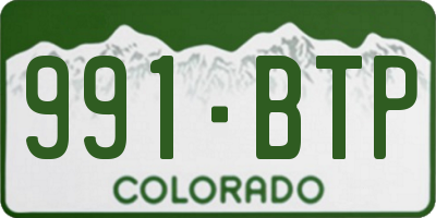 CO license plate 991BTP