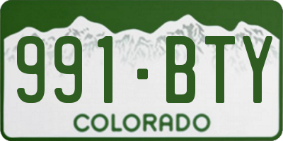 CO license plate 991BTY
