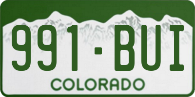 CO license plate 991BUI