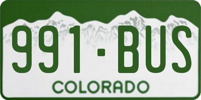 CO license plate 991BUS