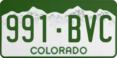 CO license plate 991BVC