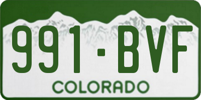 CO license plate 991BVF