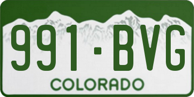 CO license plate 991BVG
