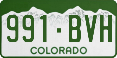 CO license plate 991BVH
