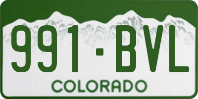 CO license plate 991BVL