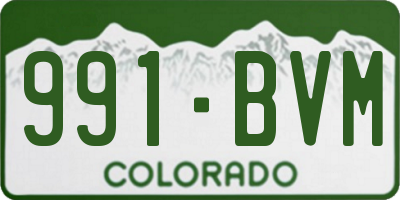 CO license plate 991BVM