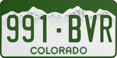 CO license plate 991BVR