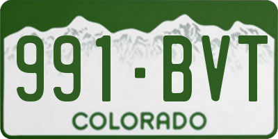 CO license plate 991BVT