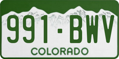 CO license plate 991BWV