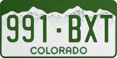 CO license plate 991BXT