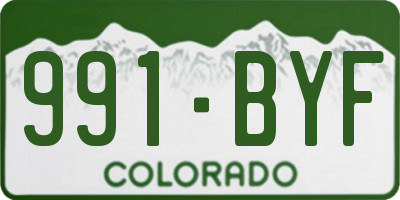 CO license plate 991BYF