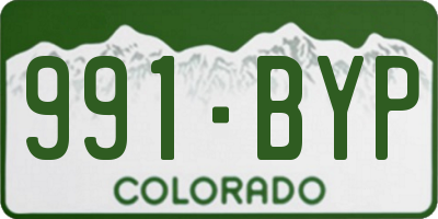 CO license plate 991BYP