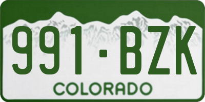 CO license plate 991BZK