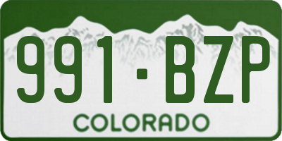 CO license plate 991BZP