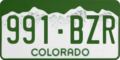 CO license plate 991BZR