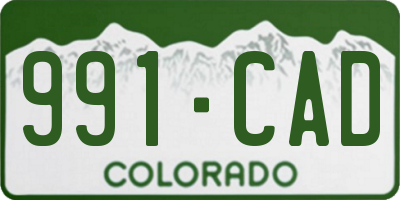 CO license plate 991CAD