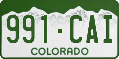 CO license plate 991CAI
