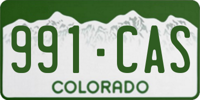 CO license plate 991CAS