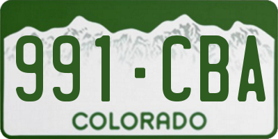 CO license plate 991CBA