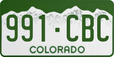 CO license plate 991CBC