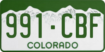 CO license plate 991CBF