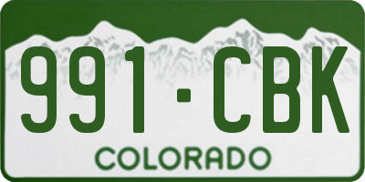 CO license plate 991CBK