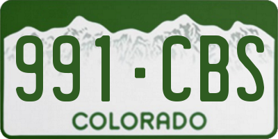 CO license plate 991CBS