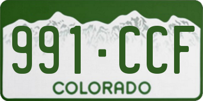 CO license plate 991CCF
