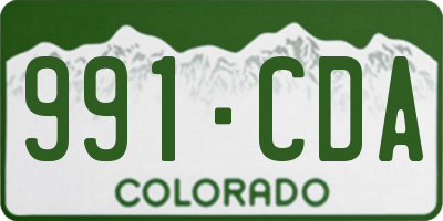 CO license plate 991CDA