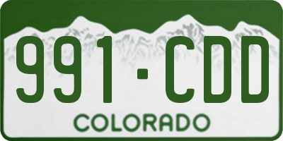 CO license plate 991CDD