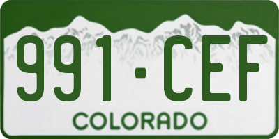 CO license plate 991CEF