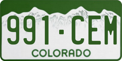 CO license plate 991CEM