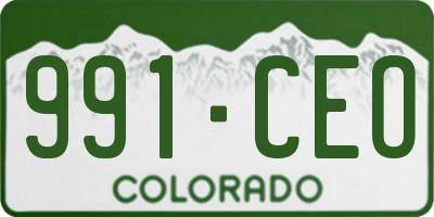 CO license plate 991CEO