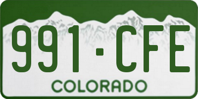 CO license plate 991CFE