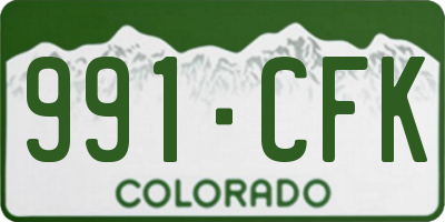 CO license plate 991CFK
