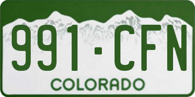 CO license plate 991CFN