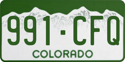 CO license plate 991CFQ