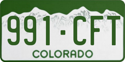 CO license plate 991CFT