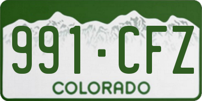 CO license plate 991CFZ