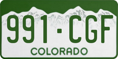 CO license plate 991CGF