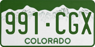 CO license plate 991CGX