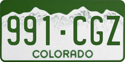 CO license plate 991CGZ