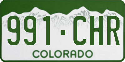 CO license plate 991CHR