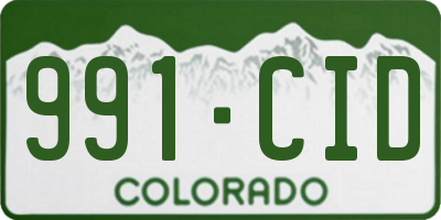 CO license plate 991CID