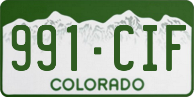 CO license plate 991CIF