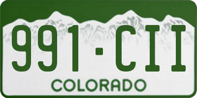 CO license plate 991CII